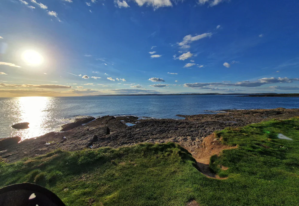 Low sun over the sea on the Wexford coast